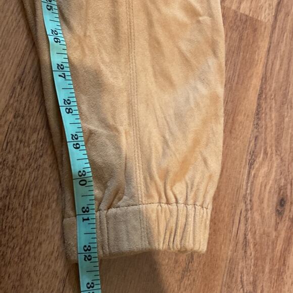 Tannery West Tan Vintage Jogger Style Buttery Leather Pants Sz 32 Elastic Lined - Picture 11 of 12